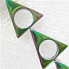 Las Perlas De Hematites Sin Magnético, Hematita no magnética, Triángulo, chapado en colorido, longitud:16 Inch, 22PCs/Sarta, Vendido por Sarta
