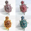 Watch Finger Ring, Zinc Alloy, with Glass, Turtle, plated, with rhinestone 12mm 