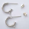 Sterling Silver Earring Stud Component, 925 Sterling Silver, plated Approx 1.5mm 