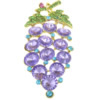 Rhinestone Zinc Alloy Ornaments, with Acrylic, Grape, gold color plated, flat back & faceted & with rhinestone, purple Approx 2mm 