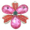 Zinc Alloy Flower Pendants, with Acrylic, platinum color plated, faceted & with rhinestone Approx 3.5mm 