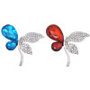 Rhinestone Zinc Alloy Ornaments, with Crystal, Dragonfly, platinum color plated, flat back & faceted & with rhinestone 