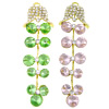 Zinc Alloy Flower Pendants, with Acrylic, gold color plated, faceted & with rhinestone Approx 