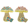 Rhinestone Zinc Alloy Ornaments, mushroom, gold color plated, with rhinestone 
