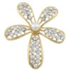 Rhinestone d'alliage de zinc , avec perle de verre, fleur, Placage de couleur d'or, dos plat & avec strass & creux Vendu par PC