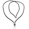 Nylonschnur Halskette, Nylon, mit Messing, Platinfarbe platiniert, mit Strass, Jet schwarz, 13x8mm, 12x16mm, Länge:ca. 28 ZollInch, verkauft von Strang