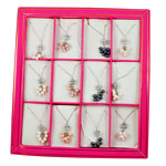Пресноводные жемчуги Ожерелье, с медные цепи, со стразами & однонитевая, разноцветный, 5-6mm, длина:15.5 дюймовый, 12пряди/Box, продается Box