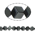 Nicht magnetische Hämatit Perlen, Non- magnetische Hämatit, Würfel, schwarz, Grade A, 6x6mm, Bohrung:ca. 1.5mm, Länge:15.5 ZollInch, 47PCs/Strang, verkauft von Strang