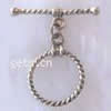 Sterling Silver Toggle Clasp, 925 Sterling Silver, Twist, single-strand 
