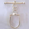 Sterling Silver Toggle Clasp, 925 Sterling Silver, Rectangle, single-strand 