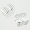 Sterling Silver European Beads, 925 Sterling Silver, Cube, plated, with letter pattern & without troll Approx 4.2mm 