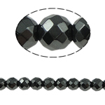 Perles hématite magnétique, Rond, styles différents pour le choix & facettes, noire, grade A .5 pouce, Vendu par brin