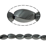 Nicht magnetische Hämatit Perlen, Non- magnetische Hämatit, Twist, schwarz, Grade A, 8x14mm, Bohrung:ca. 1.5mm, Länge:15.5 ZollInch, 28PCs/Strang, verkauft von Strang