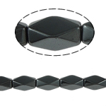 Las Perlas De Hematites Sin Magnético, Hematita no magnética, Óvalo, Negro, Grado A, 10x20mm, agujero:aproximado 1.5mm, longitud:15.5 Inch, 20PCs/Sarta, Vendido por Sarta