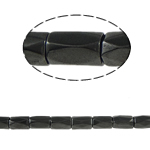 Hematita Magnética, Tubo, Negro, Grado A, 5x8mm, agujero:aproximado 2mm, longitud:15.5 Inch, 50PCs/Sarta, Vendido por Sarta