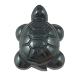 Hematite Cabochons, Non Magnetic Hematite, Turtle, black, Grade A [