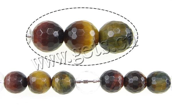 Perles d'Oeil de tigre, avec quartz clair, Rond, multiple tailles pour le choix & facettes, Longueur:Environ 15 pouce, Vendu par brin