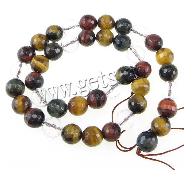 Tiger Eye Beads, with Clear Quartz, Round, more sizes for choice & faceted, Length:Approx 15 Inch, Sold By Strand