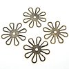 Filigree Brass Stampings, Flower, plated Approx 2mm 