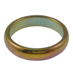 Non Magnetic Hematite Finger Ring, Donut, gold color plated Grade A, US Ring 