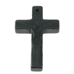 Non Magnetic Hematite Pendant, Cross, black, Grade A Approx 1mm 