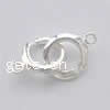 Sterling Silver Interlocking Clasp, 925 Sterling Silver, Round, smooth & single-strand Approx 2mm 