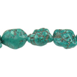 天然染めた松石ビーズ, 染色トルコ石, ナゲット, ブルー, 15-30mm, 穴:約 1.5mm, 長さ:15.7 インチ, 売り手 KG