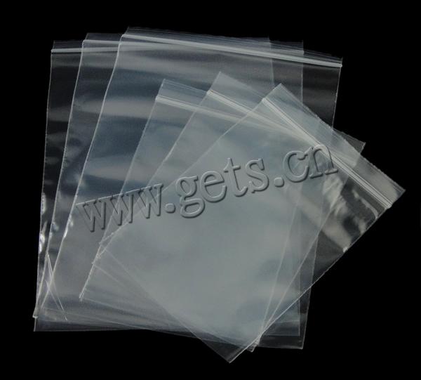Sac à fermeture à glissière, plastique, rectangle, transparent & multiple tailles pour le choix, 500PC/sac, Vendu par sac