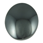 Hematite Cabochons, Non Magnetic Hematite, Oval black, Grade A 