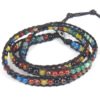 Wrap Bracelets, Cowhide, with Agate, zinc alloy clasp, platinum color plated , multi-colored, 4mm, 7mm Approx 20.5-22 Inch 