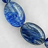 Синие арбузные стеклянные бусы, синий арбуз, Плоская овальная форма, 29ПК/Strand, продается Strand