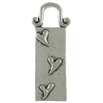 Zinc Alloy Jewelry Pendants, Rectangle, plated, with heart pattern nickel, lead & cadmium free Approx 