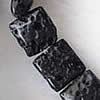 Natürliche Lava Perlen, Quadrat, 14x14mm, Bohrung:ca. 0.8mm, Länge:16 ZollInch, ca. 29PCs/Strang, verkauft von Strang