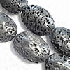 Natürliche Lava Perlen, oval, verschiedene Größen vorhanden, Bohrung:ca. 0.8mm, Länge:15.5 ZollInch, verkauft von kg