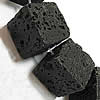 Perles de lave naturelle, lave volcanique, cube, normes différentes pour le choix Environ 0.8mm .5 pouce, Vendu par kg
