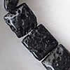 Natürliche Lava Perlen, Quadrat, verschiedene Größen vorhanden, Bohrung:ca. 0.8mm, Länge:16 ZollInch, verkauft von kg