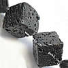 Natural Lava Beads, Cube Approx 0.8mm .5 Inch 