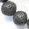 Natürliche Lava Perlen, rund, 8mm, Bohrung:ca. 0.8mm, Länge:15.5 , ca. 49PCs/Strang, verkauft von Strang