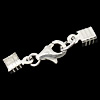 Sterling Silver Lobster Claw Cord Clasp, 925 Sterling Silver, plated 24mm  