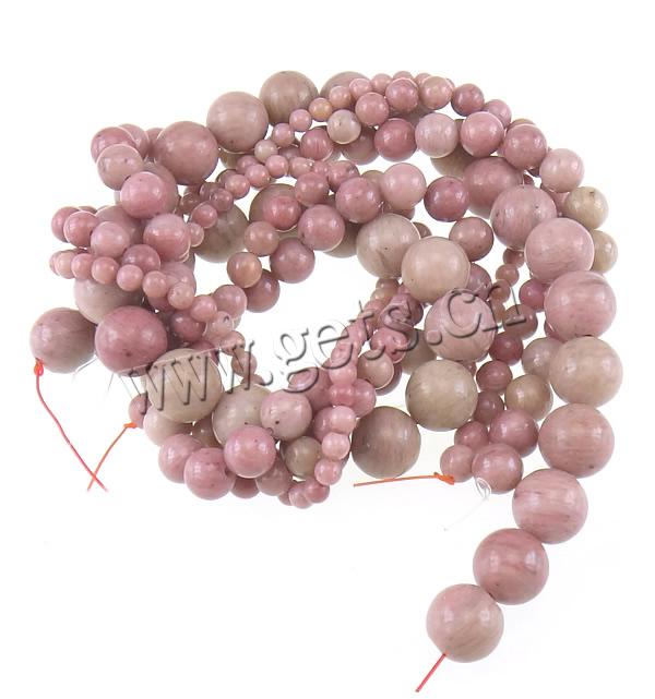 Rhodonit Perlen, rund, Weitere Größen für Wahl, Bohrung:ca. 0.8-1.8mm, Länge:ca. 15 ZollInch, verkauft von Strang