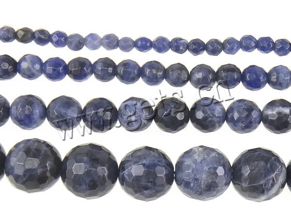Perles en sodalite, Rond, multiple tailles pour le choix & facettes, Trou:Environ 0.8-1.5mm, Longueur:Environ 15.5 pouce, Vendu par brin