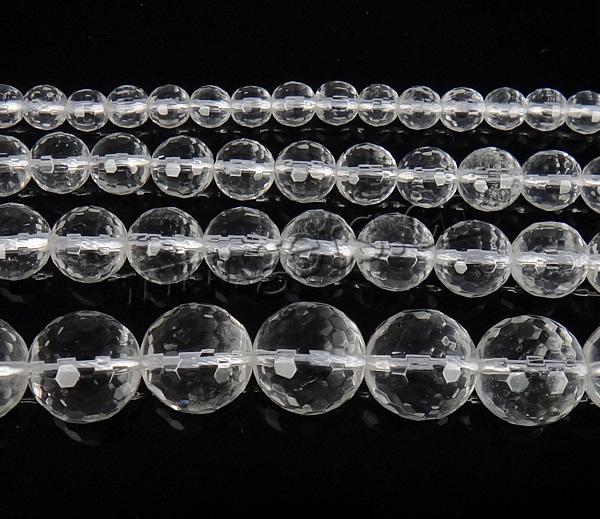 Natural Clear Quartz Beads, Round, synthetic, more sizes for choice & faceted, Hole:Approx 0.8-1.5mm, Length:Approx 15 Inch, Sold By Strand