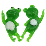 Lampwork Fridge Magnet, Frog, green 
