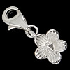 Sterling Silver Flower Pendants, 925 Sterling Silver, plated 21mm  