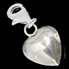 Sterling Silver Heart Pendants, 925 Sterling Silver, plated 23mm  