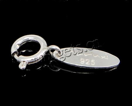 Sterling Silver Tag, 925 Sterling Silver, Oval, with spring ring clasp, more colors for choice, 20mm, 7mm, 12.2x4.8x0.5mm, Sold By PC