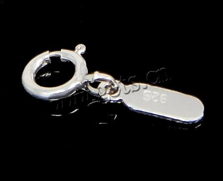 Sterling Silver Tag, 925 Sterling Silver, Rectangle, with spring ring clasp, more colors for choice, nickel, lead & cadmium free, 14mm, 5mm, 7.7x2.5x0.4mm, Sold By PC