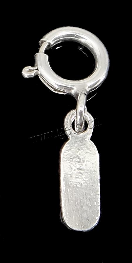 Etiqueta de plata de rey, plata de ley 925, Rectángular, con cierre de anillo de primavera, más colores para la opción, libre de níquel, plomo & cadmio, 14mm, 5mm, 7.7x2.5x0.4mm, Vendido por UD