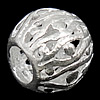 Sterling Silver Hollow Beads, 925 Sterling Silver, Drum, plated, without troll Approx 4mm 