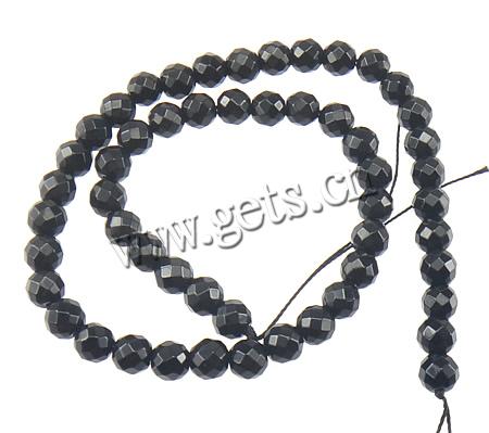 Natural Black Agate Beads, Round, more sizes for choice & faceted, Hole:Approx 1-1.5mm, Length:Approx 15.5 Inch, Sold By Strand